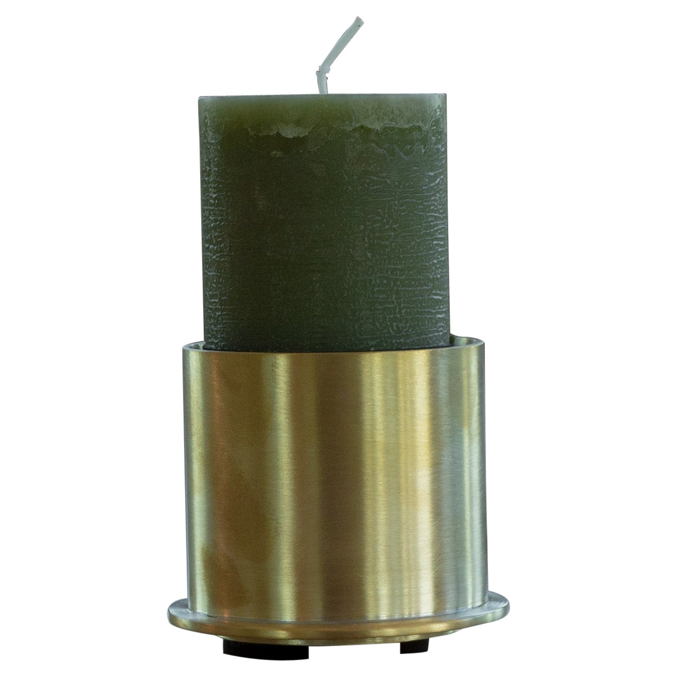 Solid brass candle-holder handcrafted in Italy by 247LAB For Sale