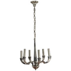 Silver Plated French Art Deco Chandelier