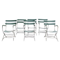 19th - 20th Century French Set of Six Antique Wrought Iron Garden Chairs