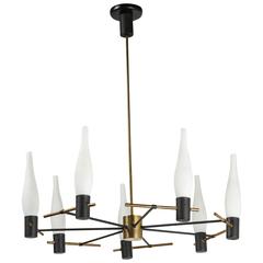 Mid-Century Black and Brass Italian Fixture 12