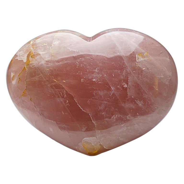 Genuine Large Polished Rose Quartz Heart from Brazil (18.6 lbs) For Sale