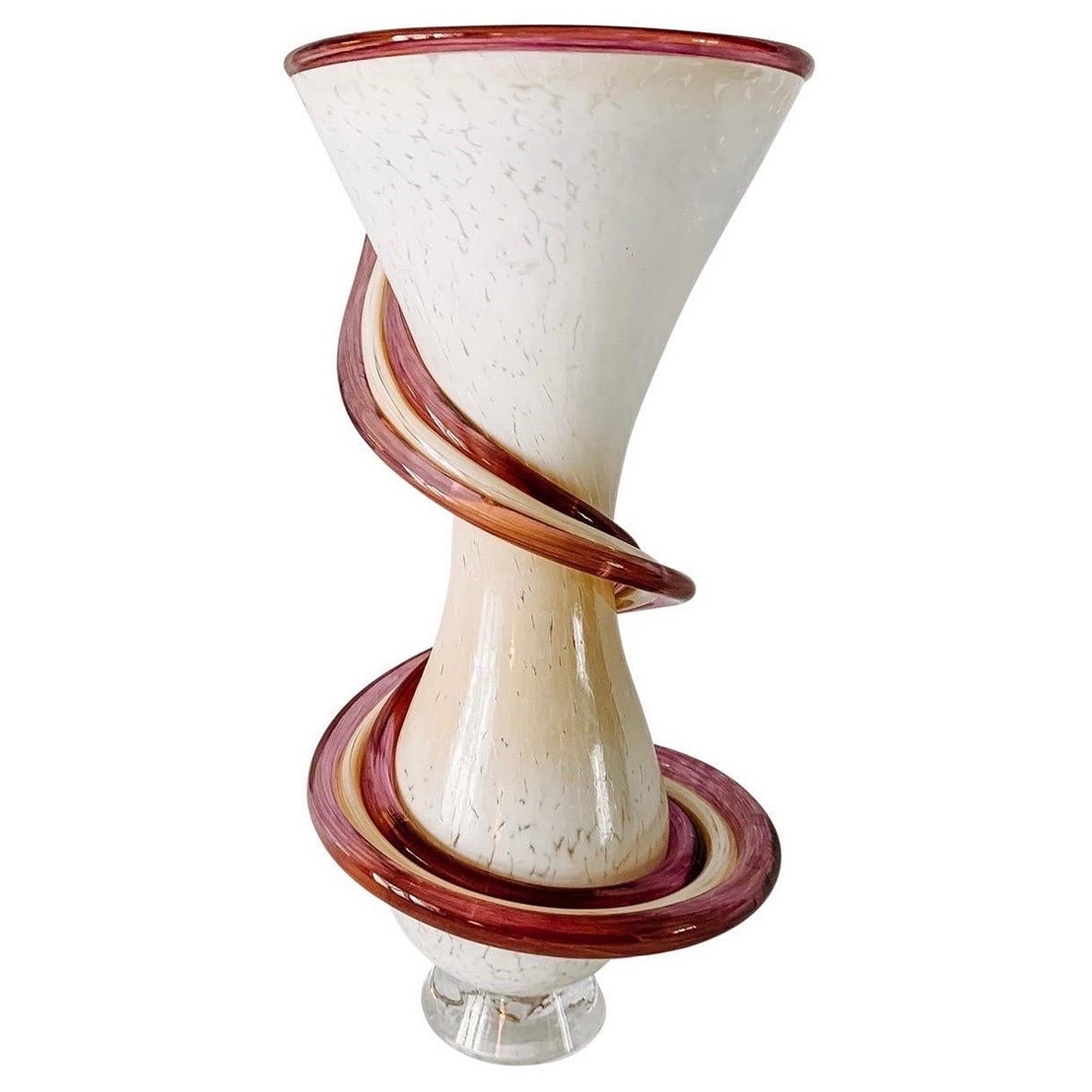Signed 2012 Chong Postmodern Swirl Murano Style Vase For Sale