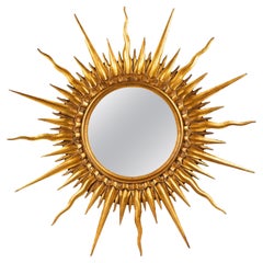 Vintage Sunburst Mirror By Mario Buatta For Famed Picture Enterprise
