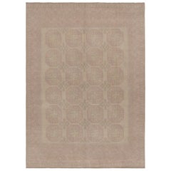 Vintage Ersari Teppich in Rosa und Brown/Beige mit geometrischem Muster von Rug & Kilim