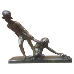 Vintage Important Art Deco Bronze Sculpture, By Jean Verschneider