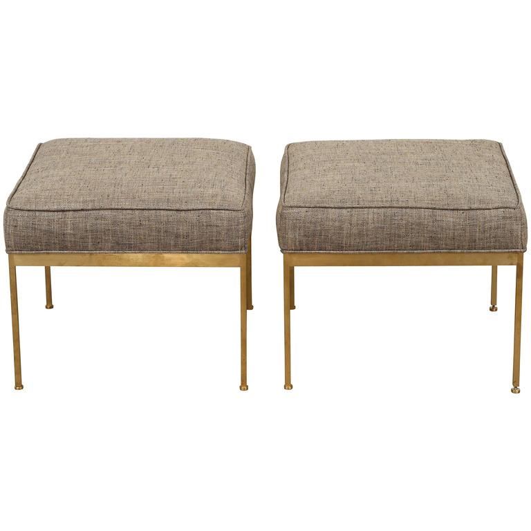 Square Brass Ottoman by LawsonFenning For Sale at 1stdibs