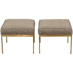 Square Brass Ottoman by Lawson-Fenning 9