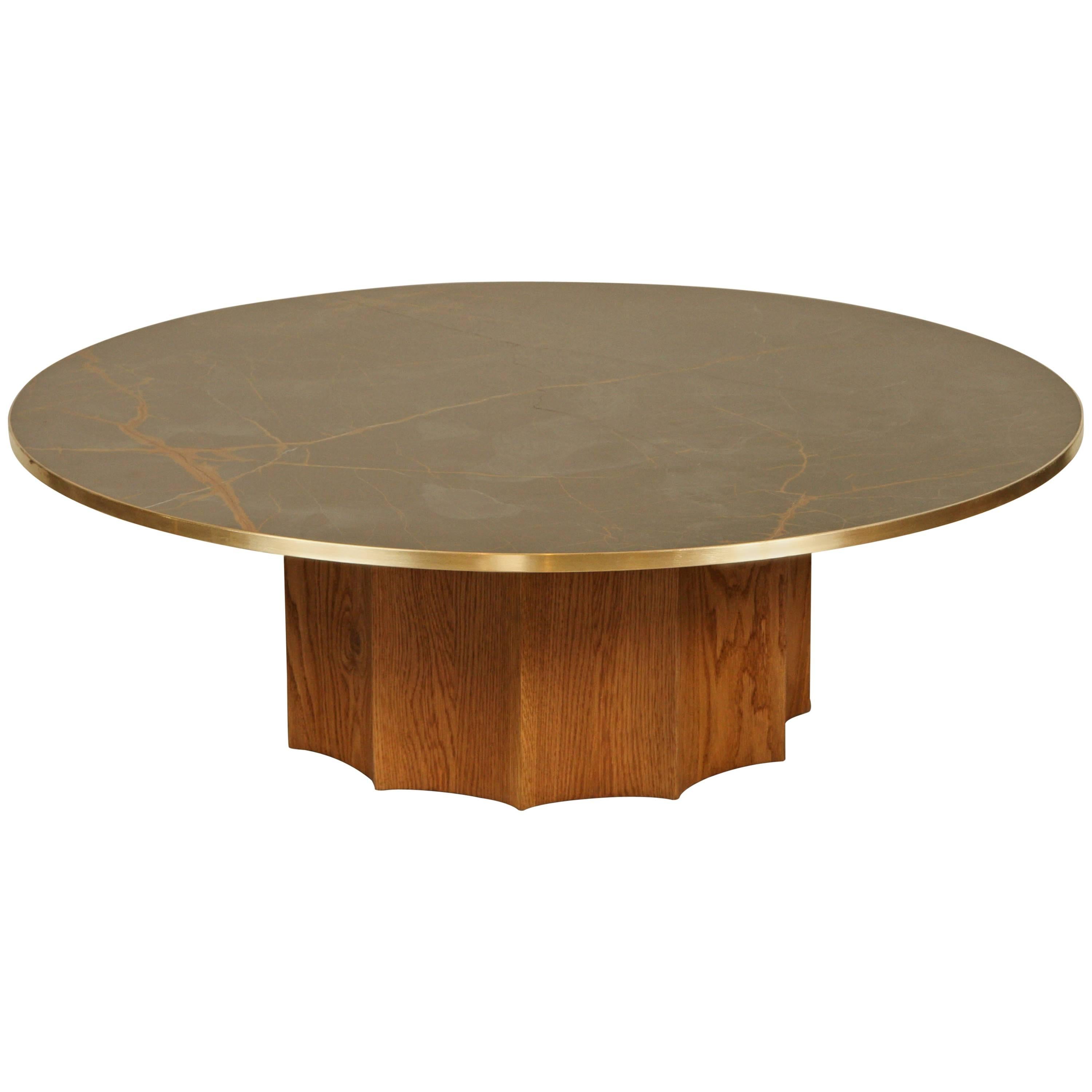 Normandie Coffee Table by Lawson-Fenning with Bronzetto Marble