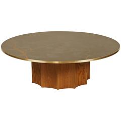 Table basse Normandie de Lawson-Fenning avec marbre Bronzetto