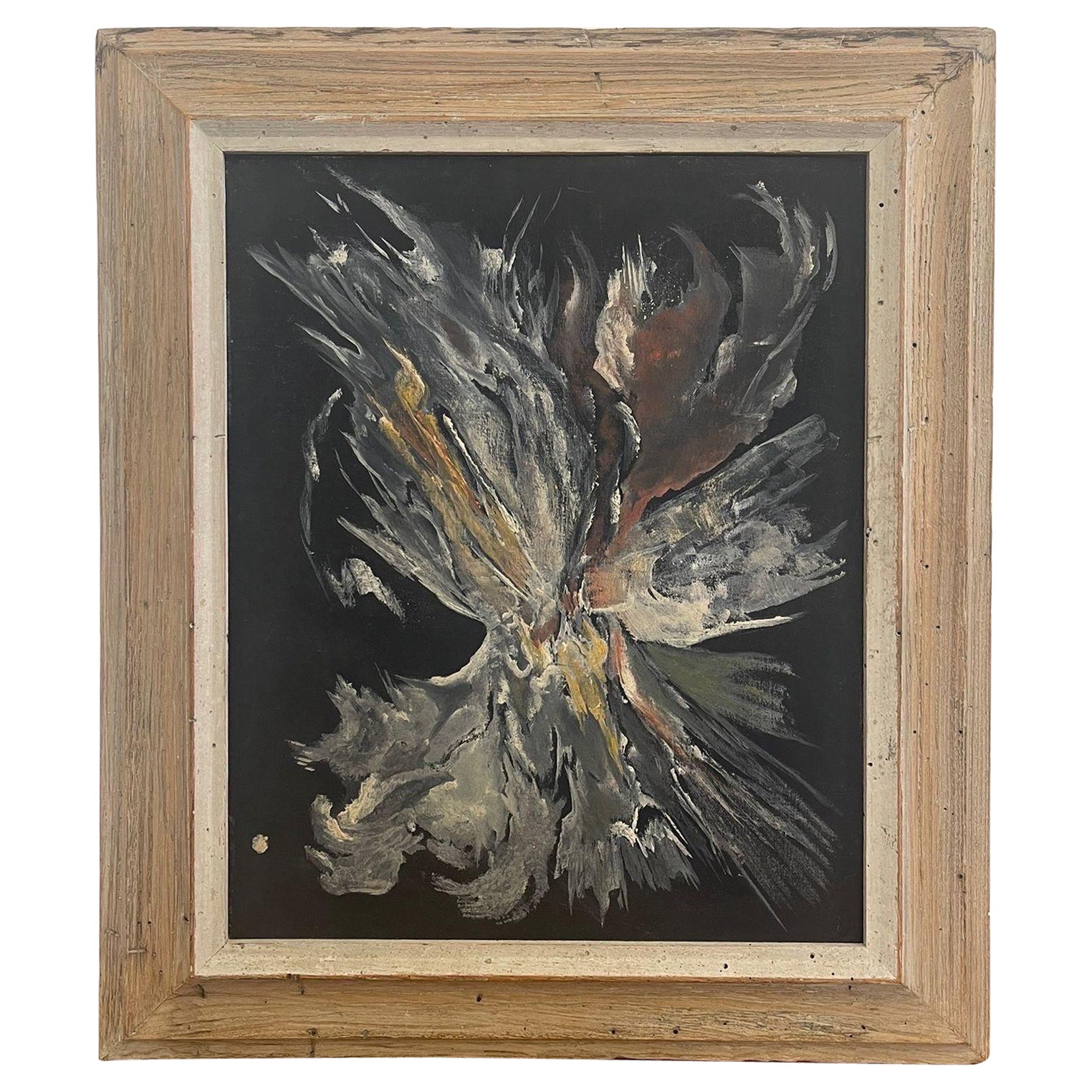 Vintage Original Framed Abstract Painting on Canvas. For Sale