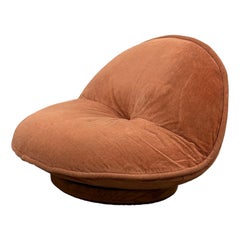 Postmodern Clam Chair with Walnut Base