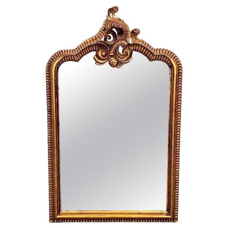 18th Century Style Rococo Gold Mirror with Bevel Glass 