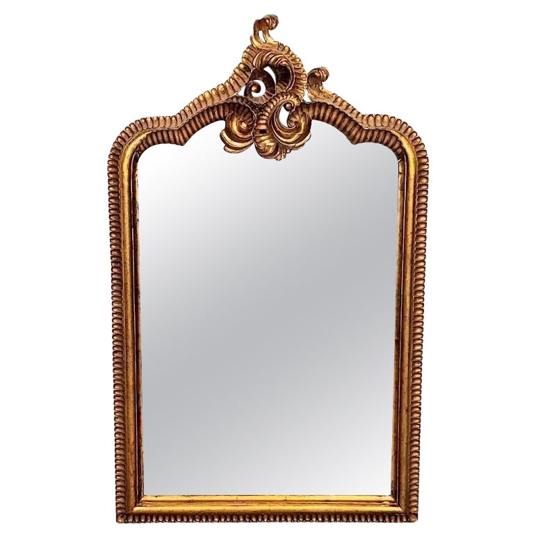 18th Century Style Rococo Gold Mirror with Bevel Glass