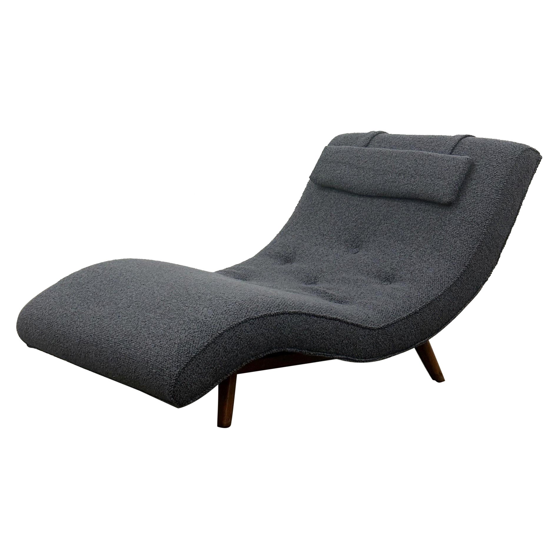 Pearsall Style Wave Chaise in Sherpa Boucle For Sale