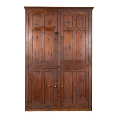 Grande armoire anglaise en pin du 19ème siècle