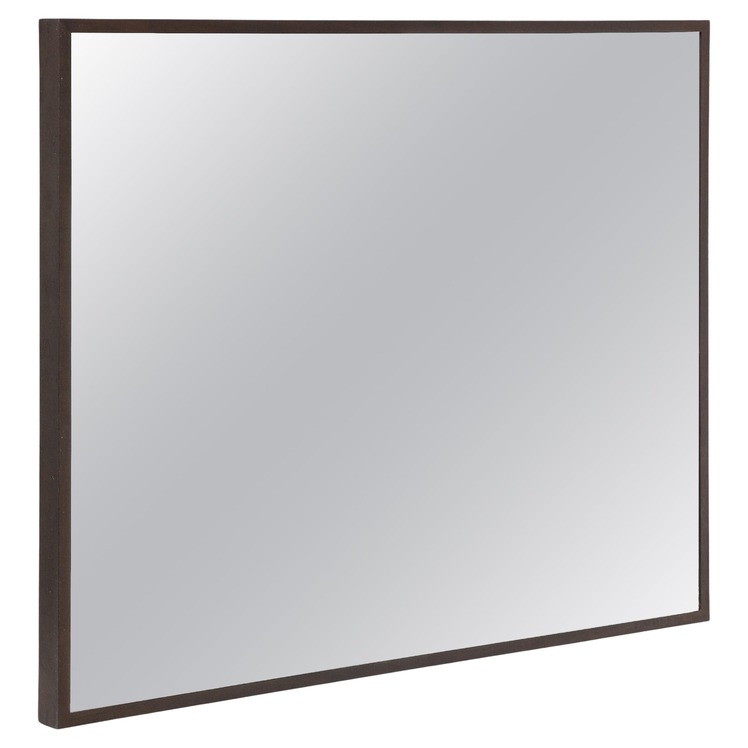 Black Stained Oak Wall Mirror, Contemporary For Sale