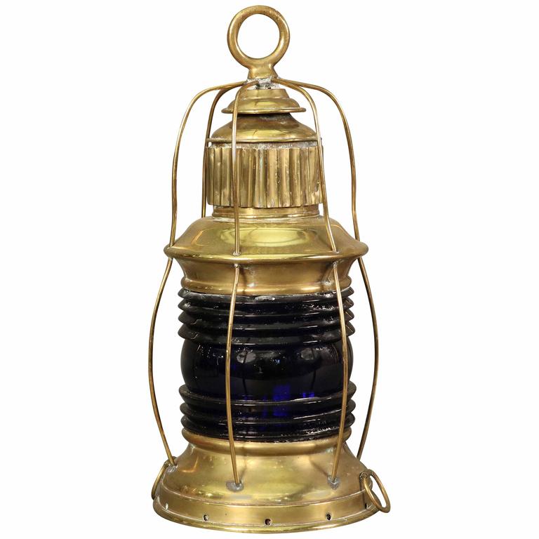 Cobalt Blue Maritime Lantern at 1stDibs