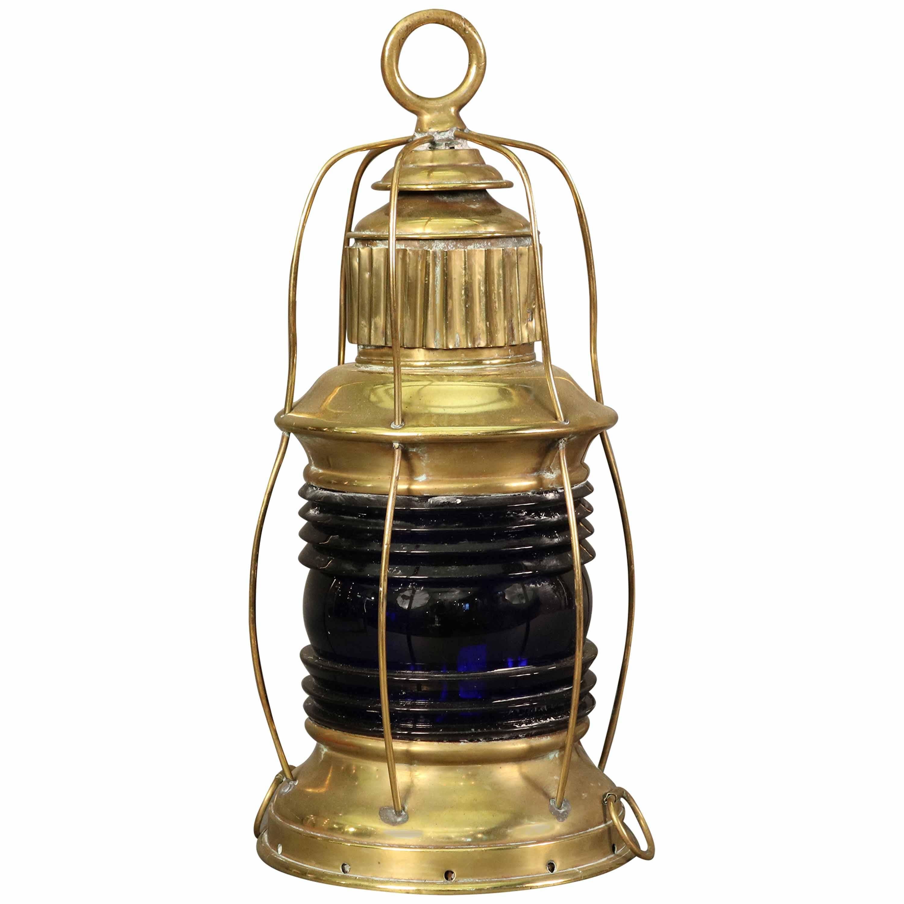 Cobalt Blue Maritime Lantern