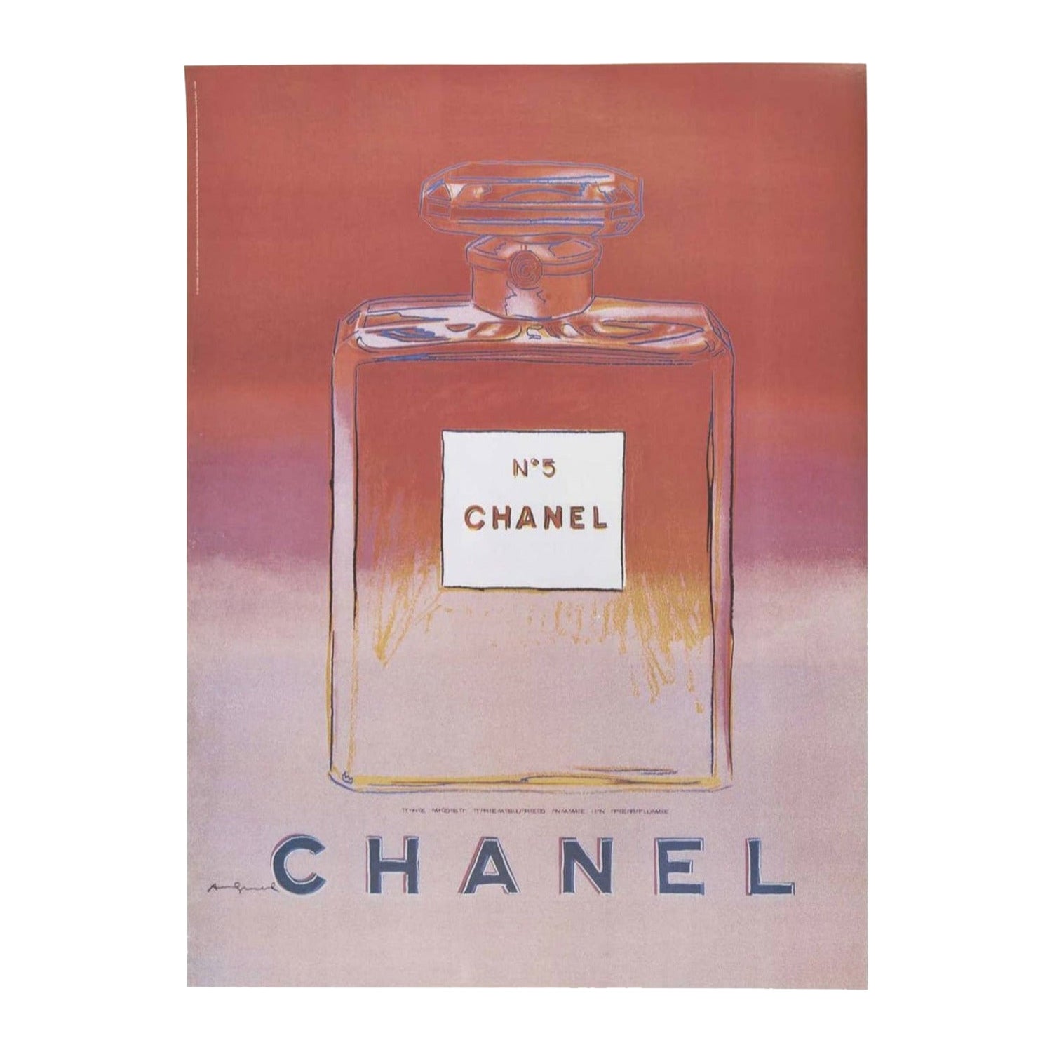 1997 Andy Warhol - Chanel Pink Original Vintage Poster For Sale