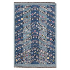 Schwedischer Teppich im Rya-Stil in Juwelentönen von Doris Leslie Blau