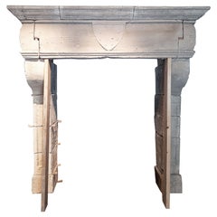 Antique 17th Century Monumental French limestone Mantlepiece