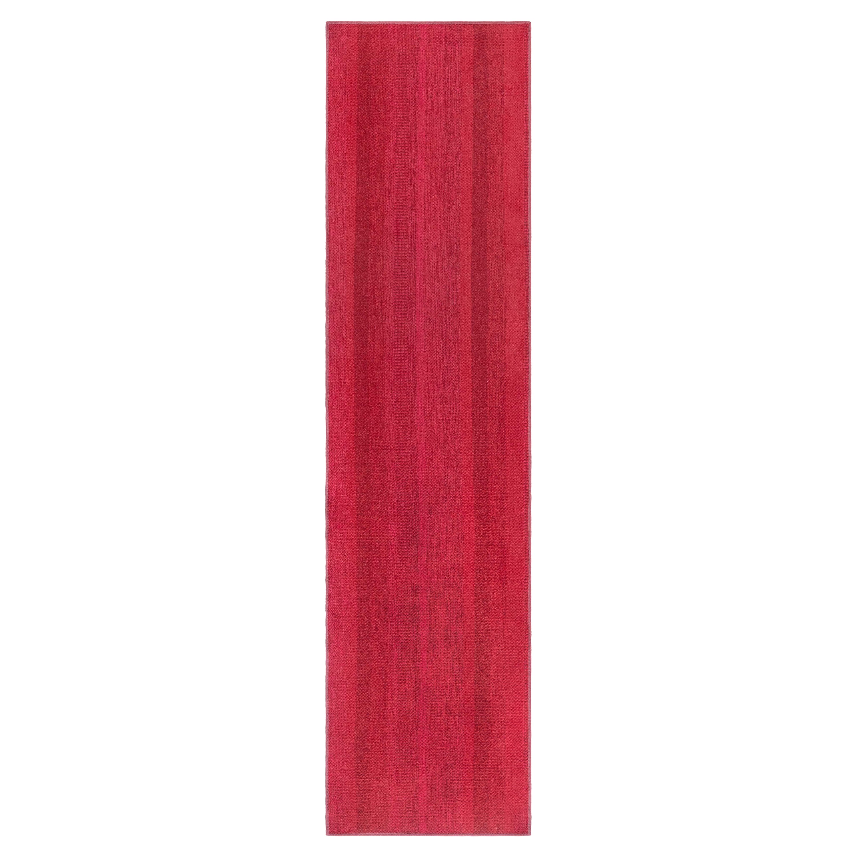 Mid-20th Century Swedish Fragment Raspberry Red Runner For Sale