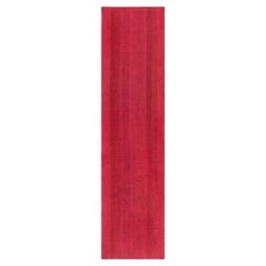 Tapis de couloir suédois Fragment rouge framboise du milieu du 20e siècle