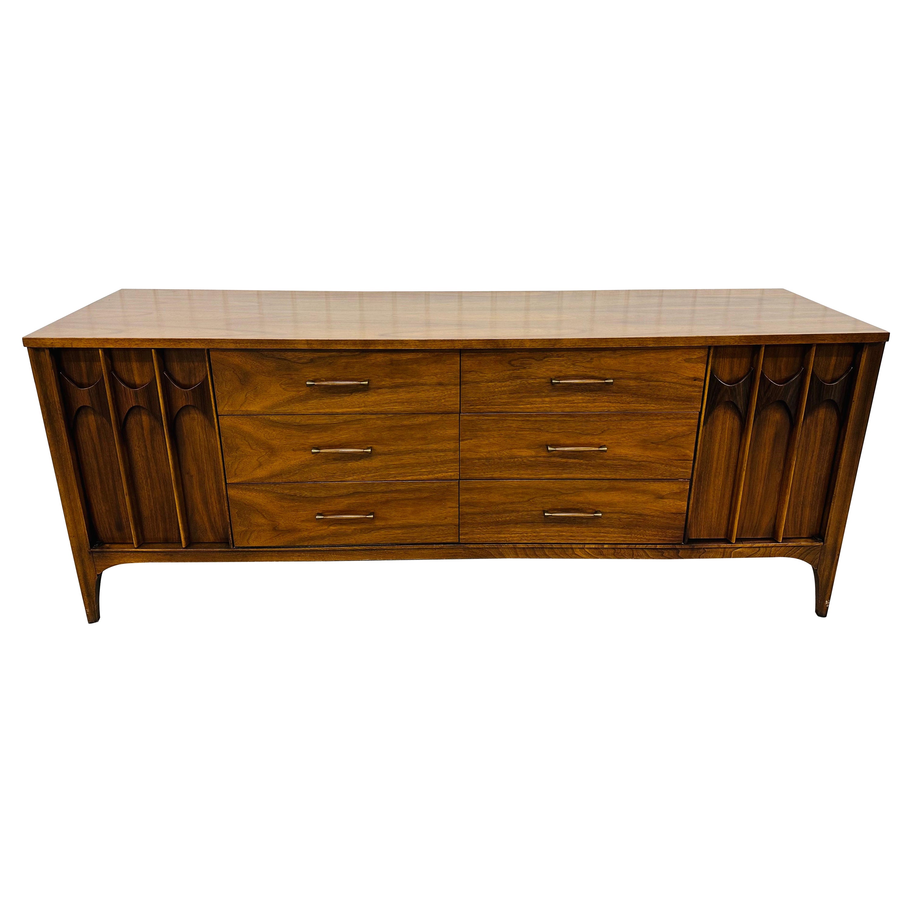 Mid-Century Modern Kent Coffey Perspecta 12-Drawer Walnut Dresser