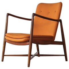Rare Finn Juhl Model BO59 Fireplace Chair, Bovirke, Denmark, 1950s