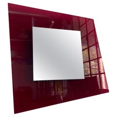 Miroir arc-en-ciel avec cadre en verre irrégulier par Nanda Vigo, production Glas Italia