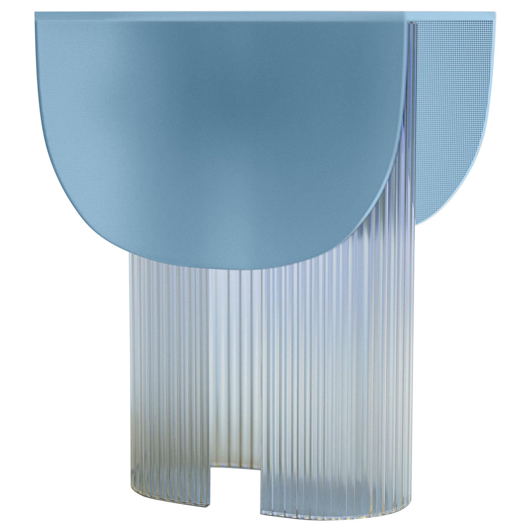 Eisblaue Helia-Tischlampe von Glas Variations im Angebot