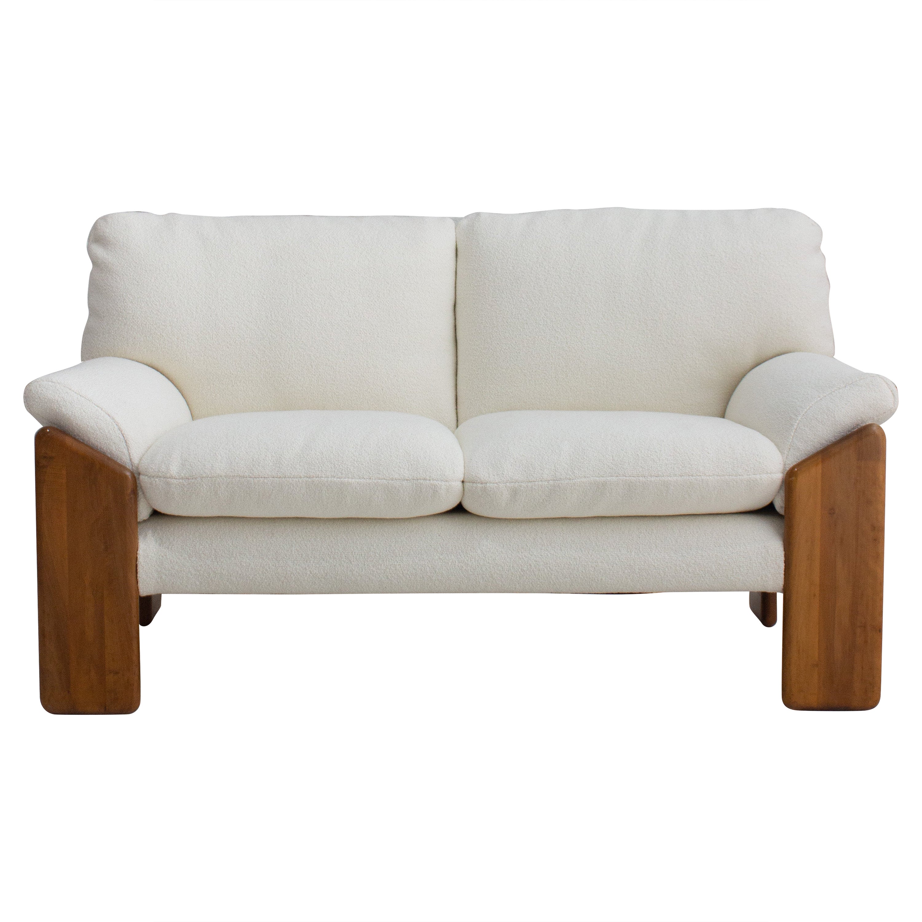 'Sapporo' Wood Frame Two Seat Sofa by Mario Marenco for Mobil Girgi For Sale