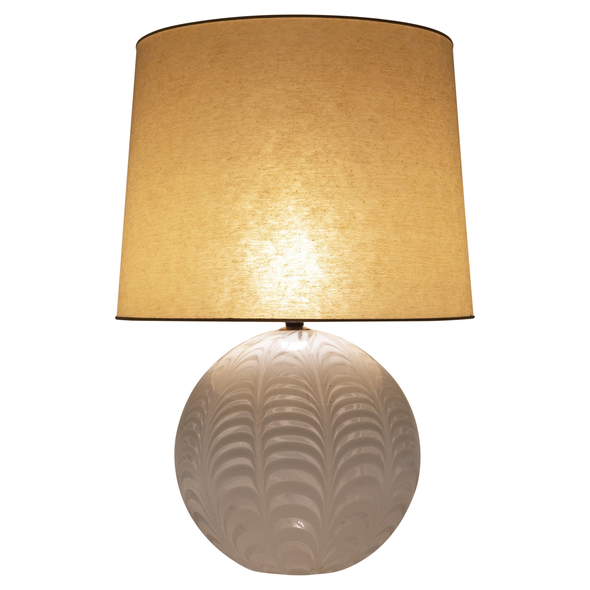 Large 1970's 'Fenicio' Pattern Murano Glass Lamp For Sale