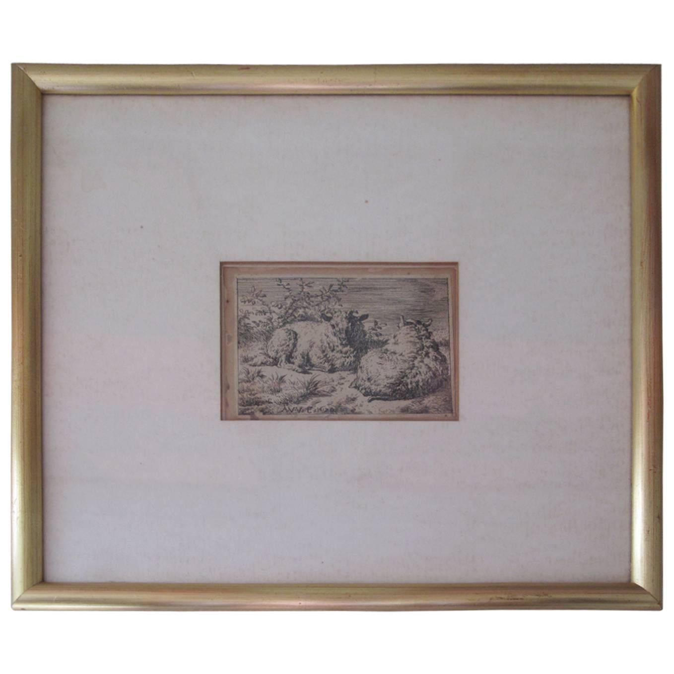 Adriaen van de Velde, Two Recumbent Sheep, 1670