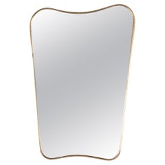 Retro 1950s Italian Gio Ponti Brass Framed Mirror 