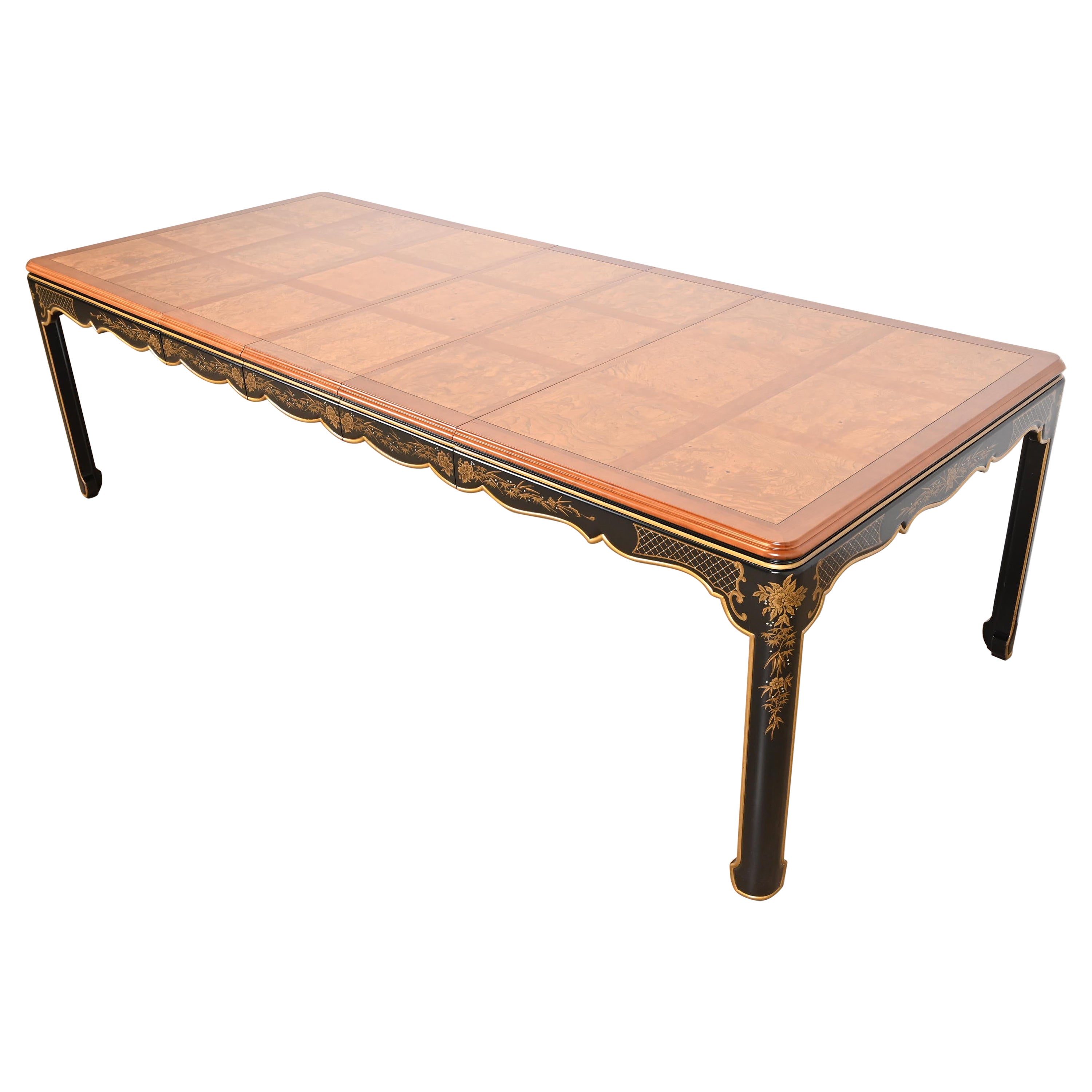Kindel Furniture Hollywood Regency Chinoiserie Dining Table, Newly Refinished For Sale