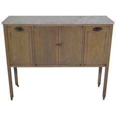 Marble-Topped Bar or Console Cabinet