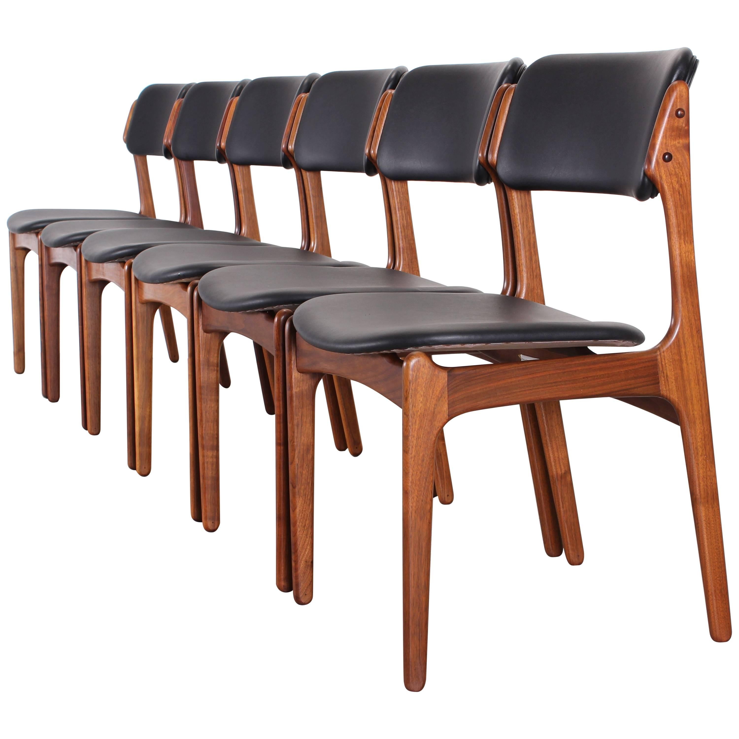 Set of Six Dining Chairs Model 49 by Erik Buch for Oddense Maskinsinedkeri