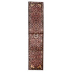 Vintage Persian Farahan Carpet Runner, Geometric Medallion Traditional Rug
