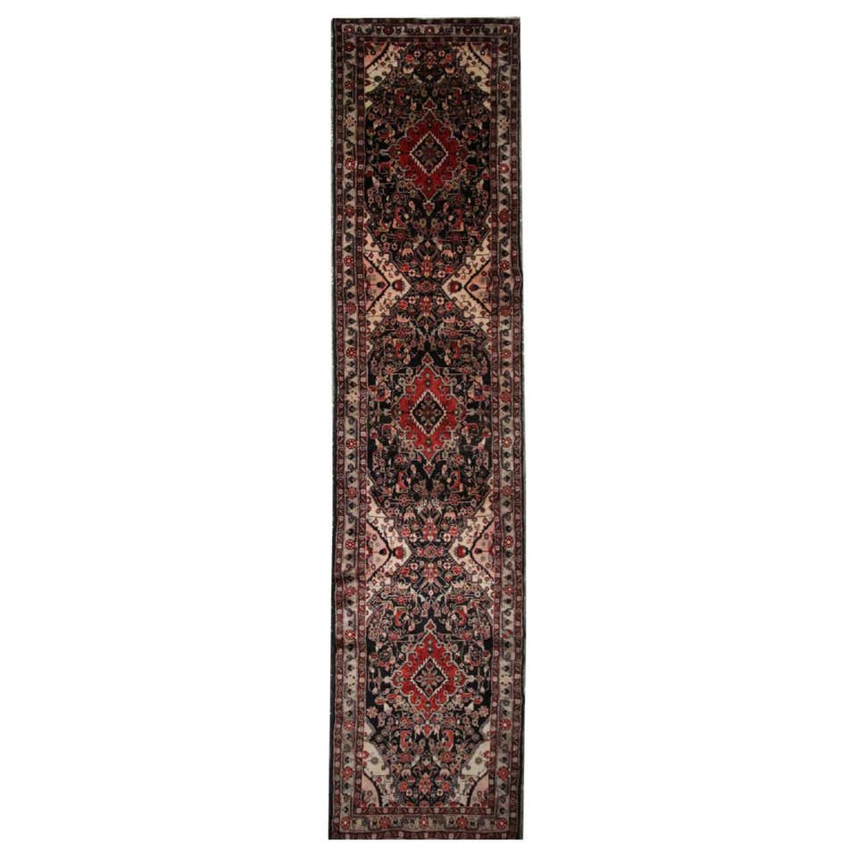 Vintage Rust Red Runner Rug Floral Rustic Wool Traditional Stair Runner ...