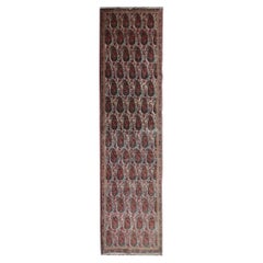 Persischer Kerman-Teppich, handgefertigter Teppich-Läufer, Paisley-Stair-Läufer, Vintage