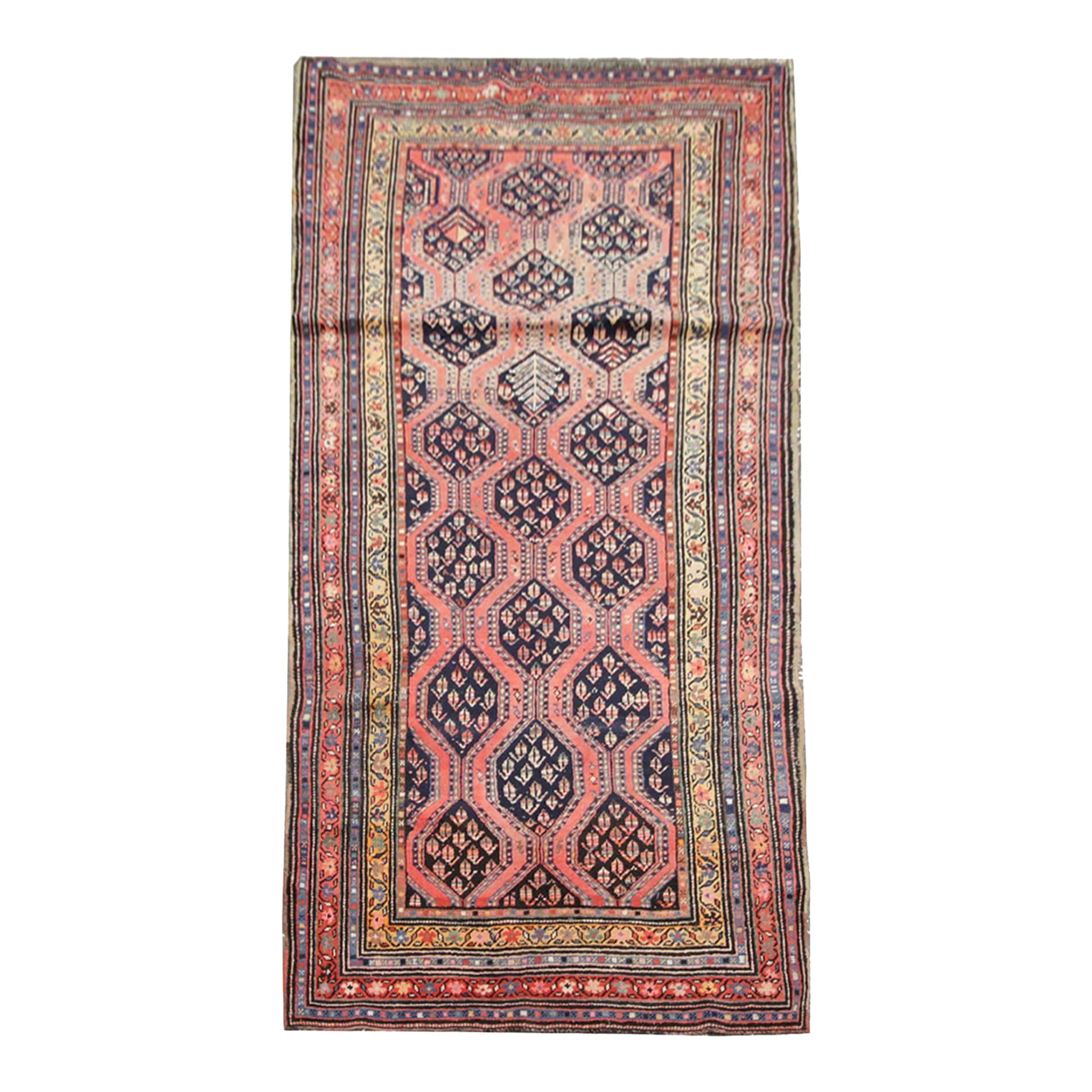 Rare Antique Rug Caucasian Rug Karabagh Handmade Carpet Oriental Rugs for Sale For Sale