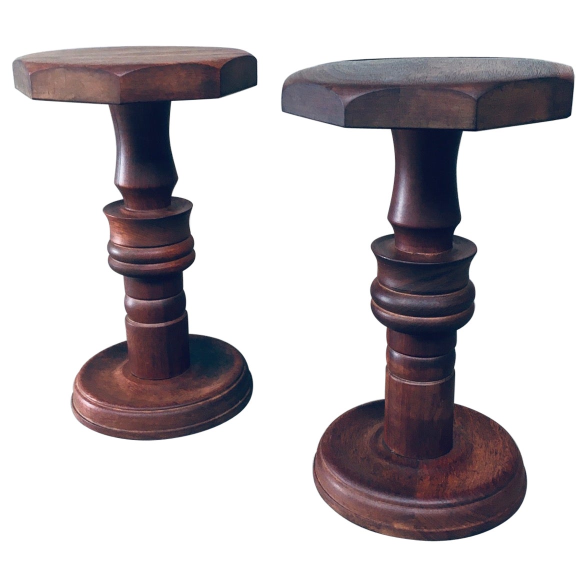Brutalist Design Hand Crafted Side table set in the style of Charles Dudouyt For Sale