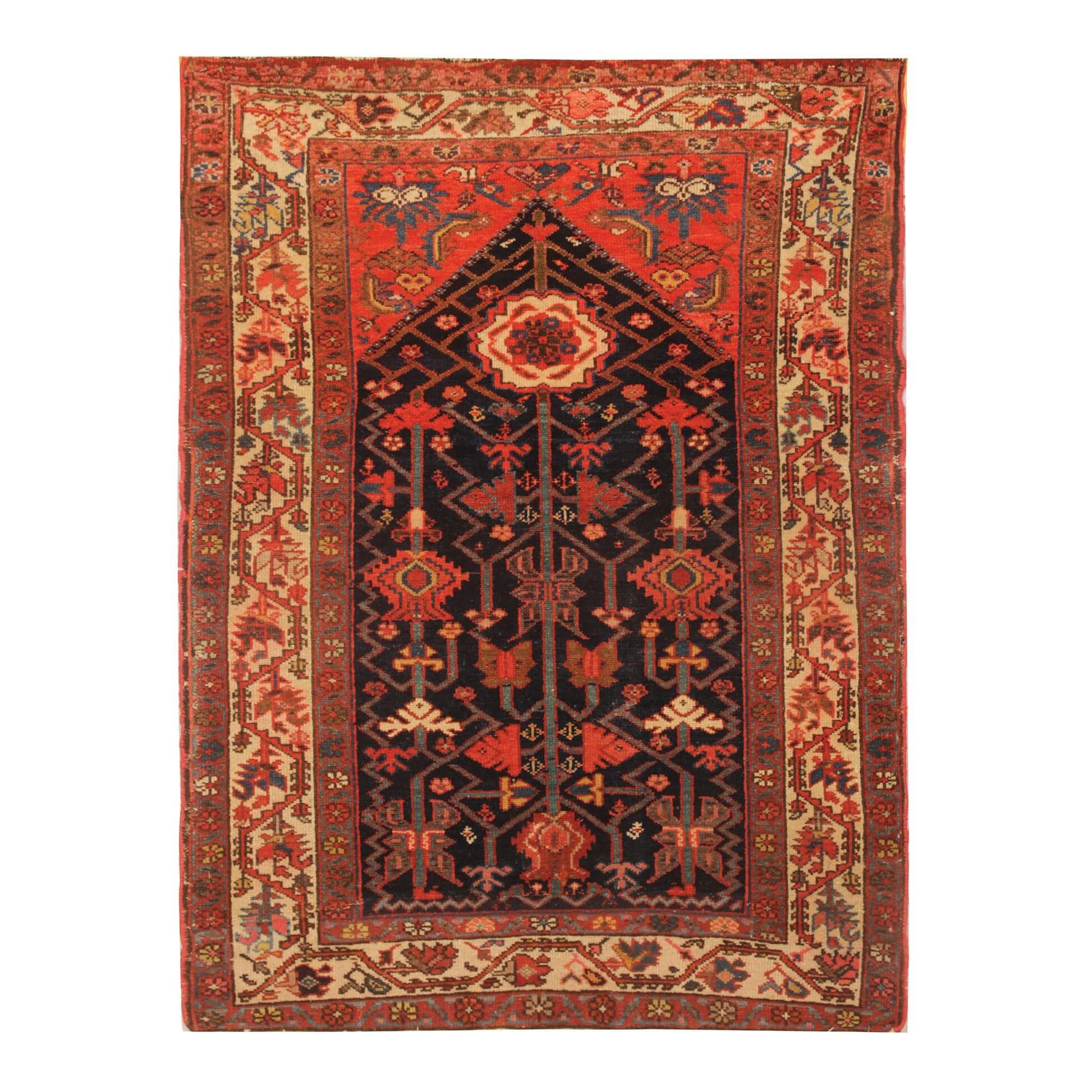 Antique Rug Caucasian Mihrabi Rug Handmade Carpet from Kazak Area For Sale