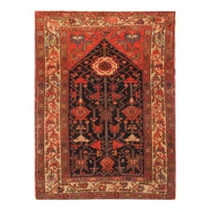 Antiker kaukasischer Mihrabi-Teppich, handgefertigter Teppich aus Kasachischem Gebiet