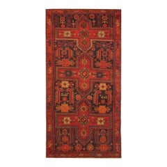 Rare Antique Rug Caucasian Medallion Rug Handmade Carpet from Kazak Area