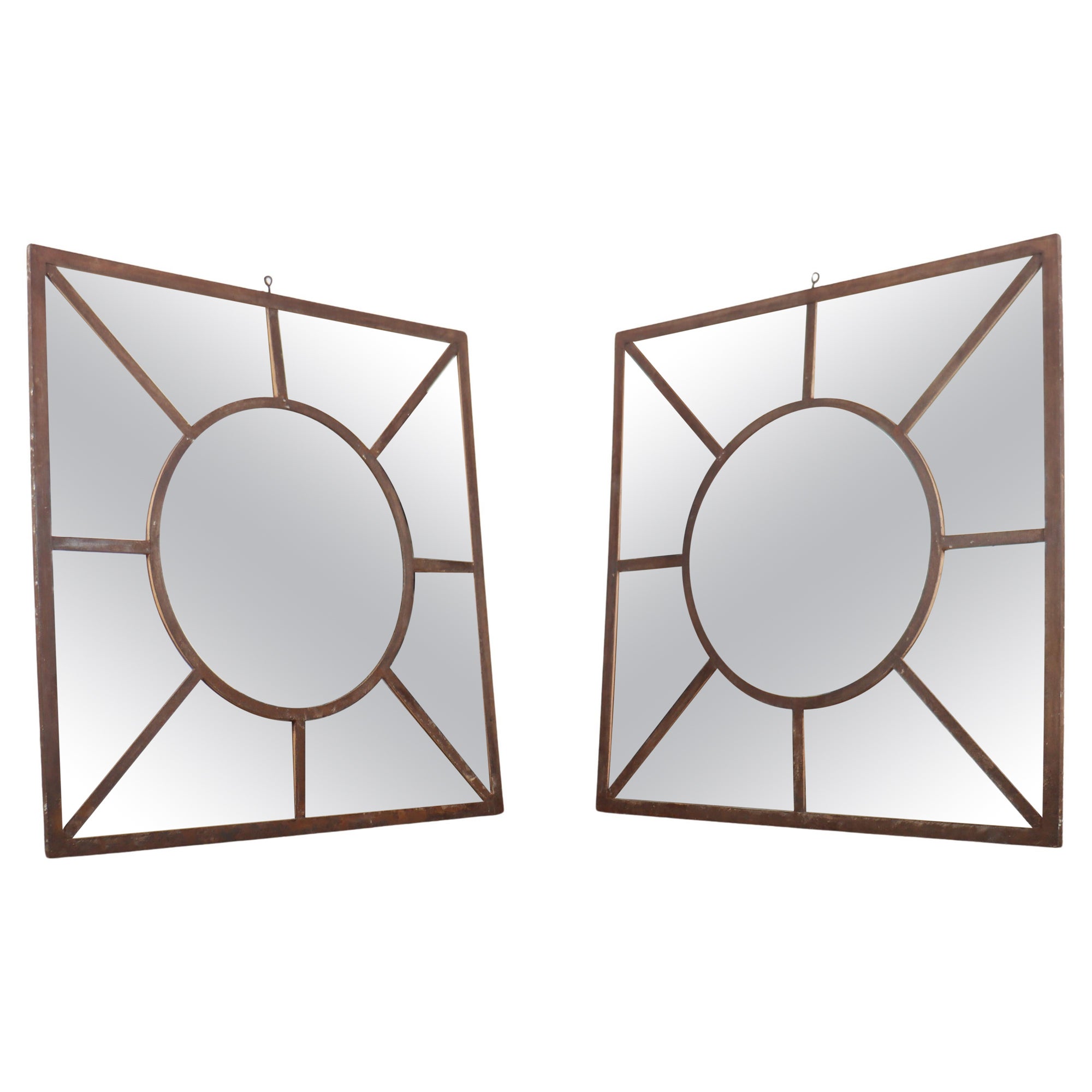 Paar Metall-Fensterspiegel im Angebot