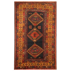 Rare Antique Rug Caucasian Oriental Rug Handmade Carpet from Shirvan Area