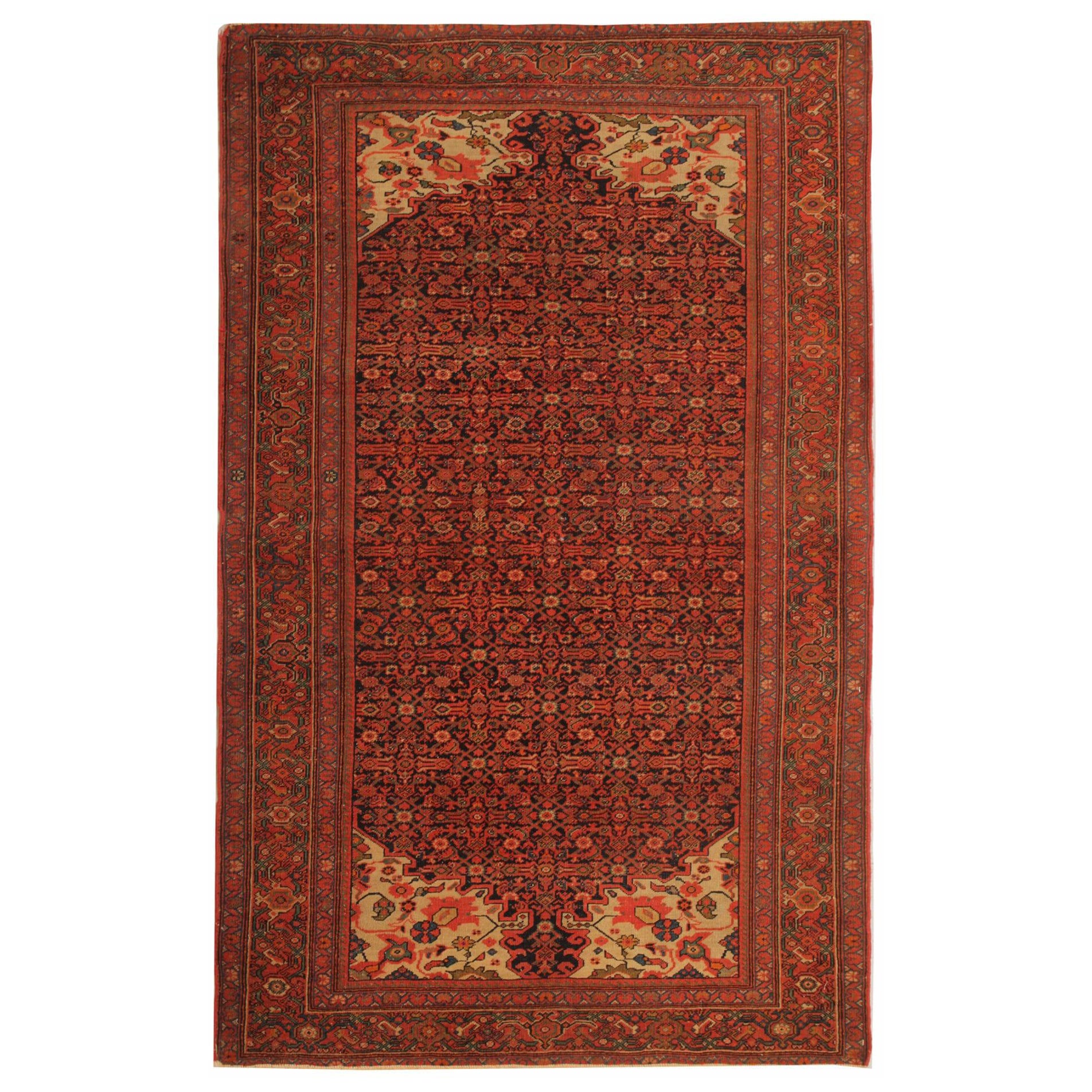 Rare Antique Rug Malayer Rug All Over Handmade Carpet (tapis fait main)