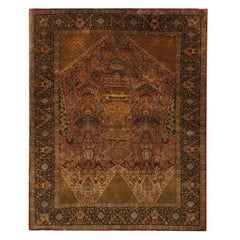 Vintage Seidenteppich, handgefertigter traditioneller türkischer Teppich, türkischer Qashqai-Teppich